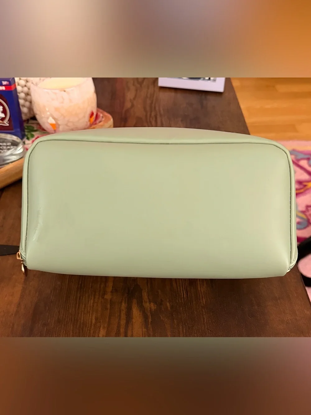 Large Capacity Vegan Leather Travel Makeup Bag – Mint / Sage Green